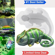 3D Lizard Resin Silicone Mold Chameleon Epoxy Casting Kit Palm Size 4 Inch