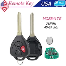 For 2007 2008 2009 2010 2011 Toyota Yaris  Remote Key Fob Transmitter 4D67 Chip