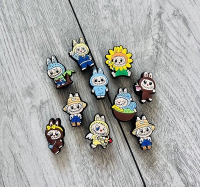 10 Labubu Niedliche Cartoon Kroko Charms. Komplettes gemischtes Set Labubu Jibbitz. Schuhe Charms