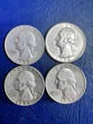 1956-D Washington Quarter 90% Silver Denver Mint QTY 4 US Coins Auction NR