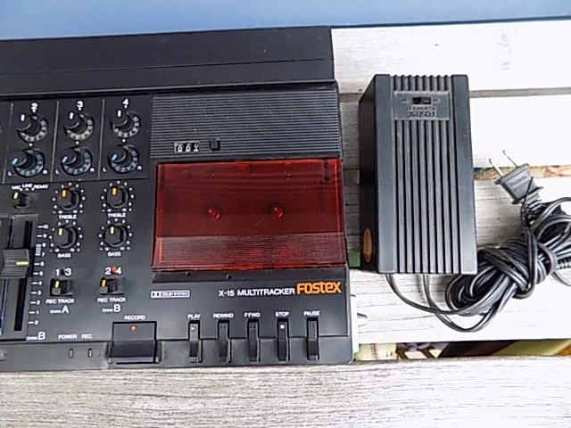 Fostex X-15 4-Track Multitracker Analog Cassette Tape Recorder w/Power Supply - Image 3 of 4