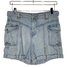 BLANKNYC 29 The Perry High Waist Jean Denim Shorts Retro 90s Cargo Pockets