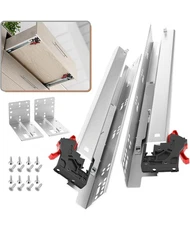 Aolisheng 9" Undermount Full Extension Soft Close Drawer Slides 80lb 6 Pairs