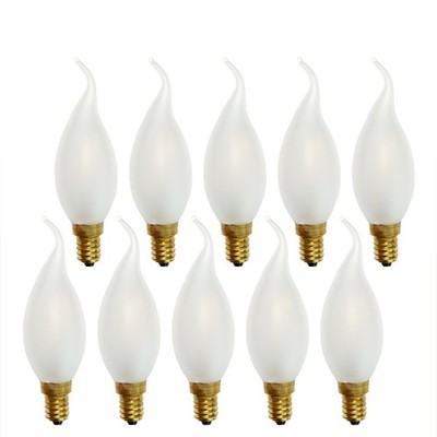 10 x LED Filament Kerzen Windstoß 1W fast 15W E14 MATT Cosylight warmweiß 2700K
