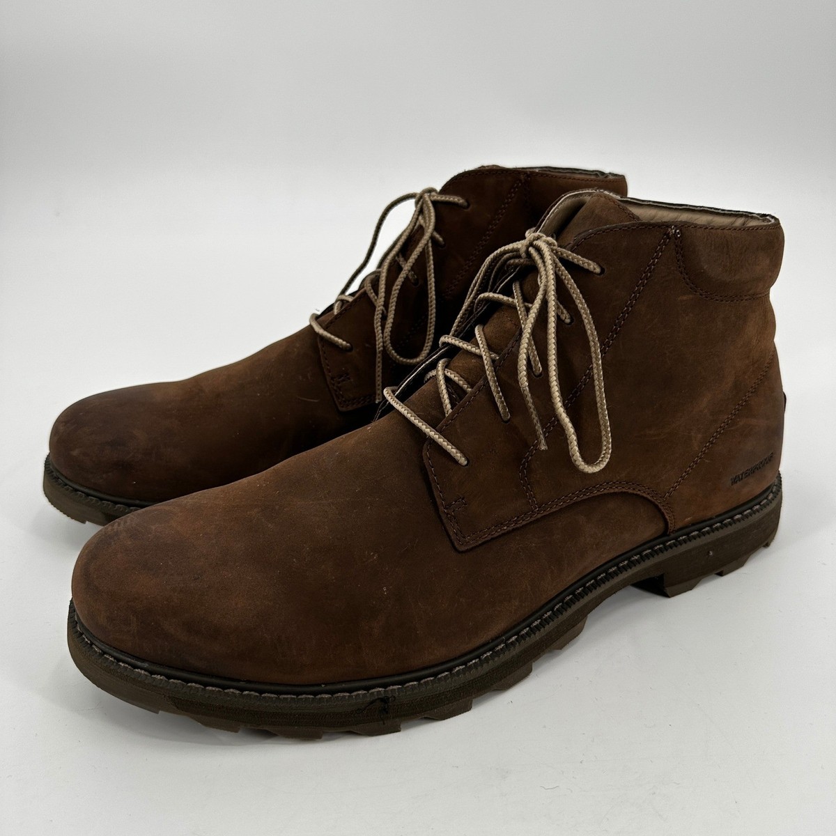 Sorel Men 9 Madson Chukka Waterproof Crouton Moc Toe DISTRESSED Boot NM 3211-256 Sorel Madson Moc Toe Waterproof Brown Nubuck Leather Chukka  main image 2