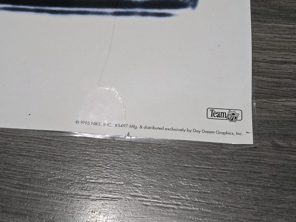 Vintage Nike Poster Deion Sanders NFL 1995 Big D Poster Dallas Cowboys Laminated - Image 4 of 4