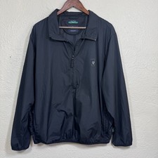Vtg 90s Y2K Nautica Golf Windbreaker Jacket Large 1/2 Zip Pullover Sporty Ivy