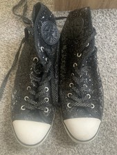 Converse All Star Hi Tops Black Glitter Size 7