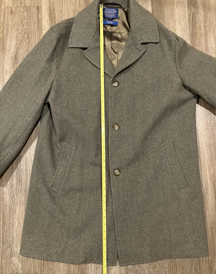 Pendleton Men’s XL Wool Cashmere Herringbone Jacket Coat Tan Brown $258 MSRP - Image 3 of 4