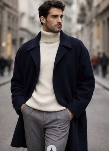 VTG Men’s CHERUTTI Coat Overcoat Made Italy Sz XL/XXL Pricefirm - Image 1