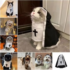 Cat Dog Nun Costume Funny Halloween Cloak Outfit Cosplay Nun Dress for Party Pet