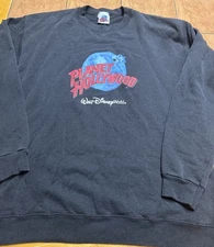 Vintage USA Made Planet Hollywood Walt Disney World Black Sweatshirt Sz XL