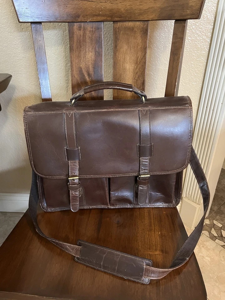 Maletín de cuero bolso mensajero Foto 3 de 4