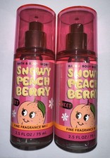 Bath Body Works Snowy Peach Berry 2.5 oz Travel Set Of Two Fine Fragrance Mist