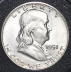 1951 P Franklin half dollar FBL