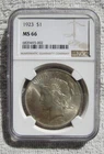 1922 Silver Peace Dollar NGC MS 66