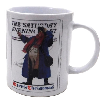 Sherwood Norman Rockwell Mug Cup Coffee Tea Christmas Holiday  Santa Postman