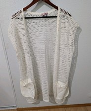 Vintage Expose Crochet Mesh Tunic White Boho Beach Cover Up Sheer USA Made