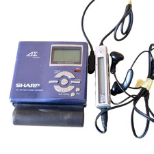 Enregistreur MiniDisc Portable Sharp MD-DR7-A Bleu testé et fonctionnel...