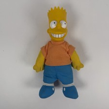 Original 1990 The Simpsons Bart Simpson Plush Doll Matt Groening Tag Orange
