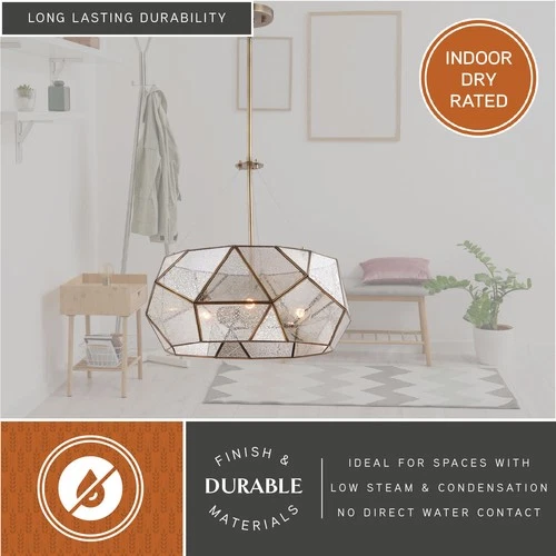 Vaxcel Lighting P0317 Euclid 3 Light 20"W Chandelier - Brass - Picture 7 of 11