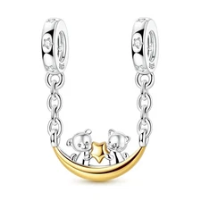 MULA European 925 Sterling Silver DIY Charm Moon Boat Pendant For Women Bracelet