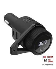 BTFM9 FM Bluetooth Transmitter Car, Dual Port Black 24W 1 USB-C  1 USB-A 