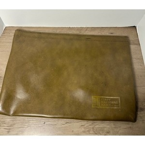 First National Bank of Oregon Vintage Leather Hinged Pouch Clutch Organizer