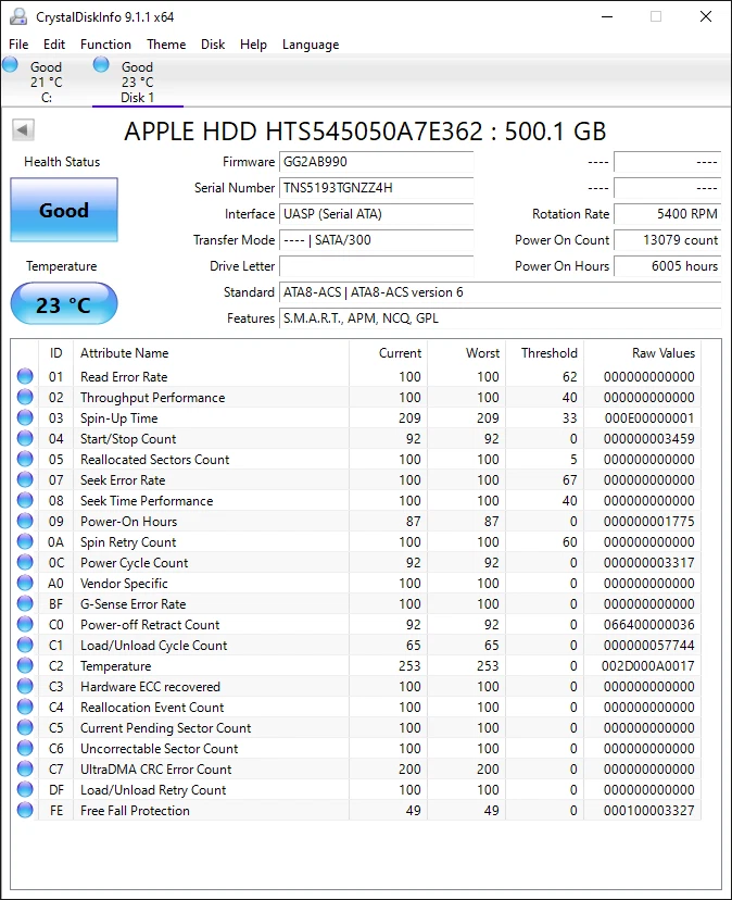 HTS545050A7E362 pn: 0J38755 mlc: DA5754 AUG-13 500GB 2.5 SATA GENUINE HGST-Apple - Image 2 of 4