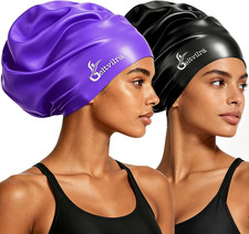 Extra Large Swim Cap for Braids and Dreadlocks Women Men Silicone Swimming Cap f