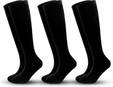 3 Pairs Kids Soccer Socks Striped Knee High Tube Socks Football Uniform Sports S