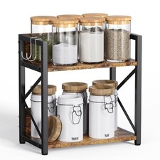 Spice-Rack-Organizer-Shelf for Kitchen Counter, 2 Tiers Coffee Bar Station Or...
