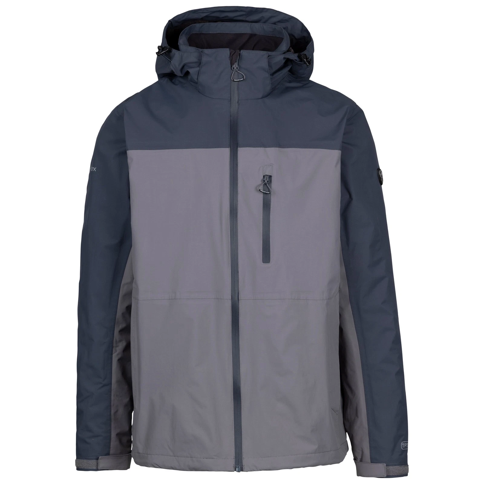 Trespass Mens Waterproof Jacket with Zip off Hood and Zipped Pockets Curbridge