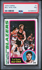 1978 Topps #1 BILL WALTON HOF Portland Trail Blazers PSA 7