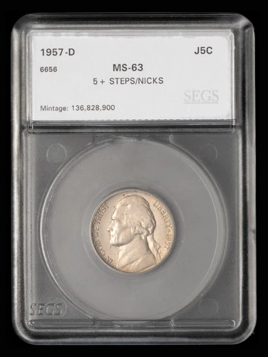 1957-P Jefferson Nickel — photo from the most recent tracked eBay sale