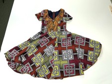Girls African Wax Fabric Ankara Dress No Size Check Measurements Cotton
