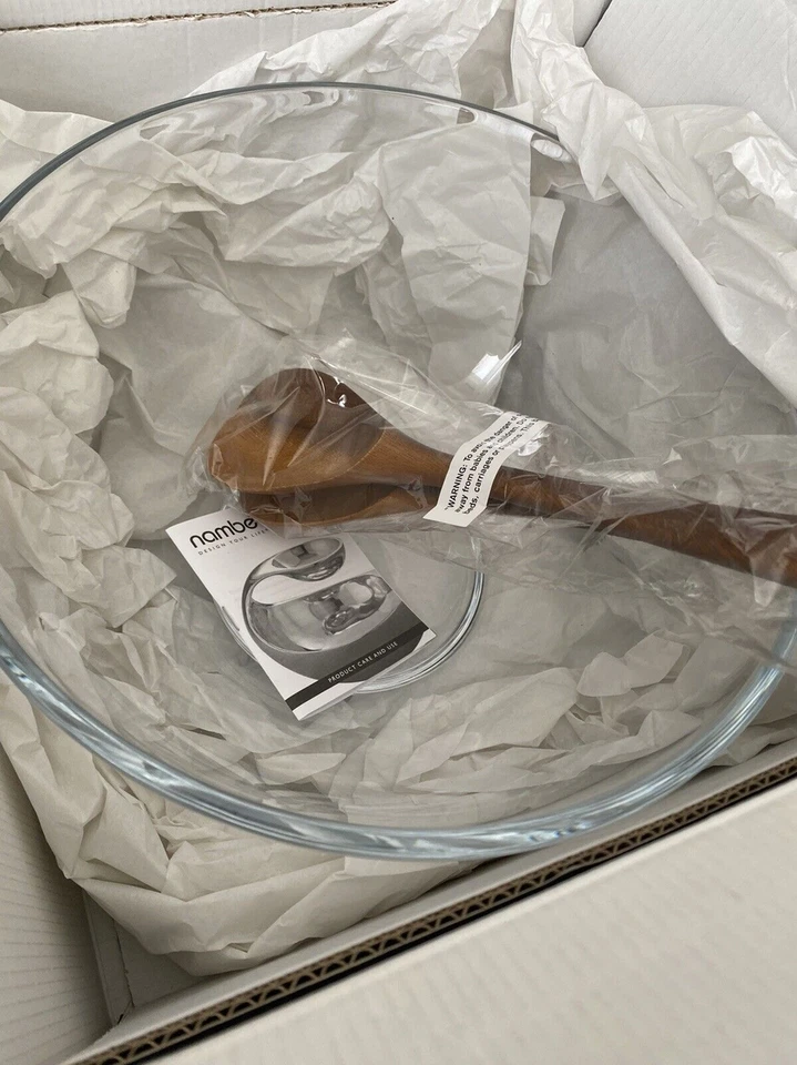 Nambe Moderne tigela de salada grande com servidores NOVO NA CAIXA - Imagem 3 de 4