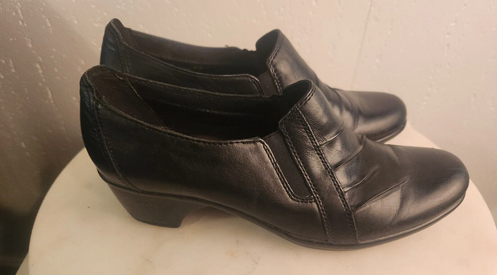 Scarpe basse mocassini Clarks donna neri in pelle taglia 8 5 #4