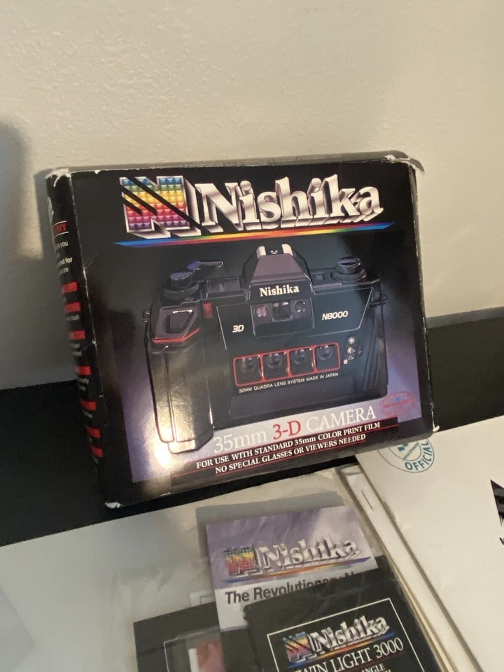Cámara 3D Nishika N8000 35 mm de colección con doble luz 3000 y kit de distribuidor vendedor Foto 3 de 4
