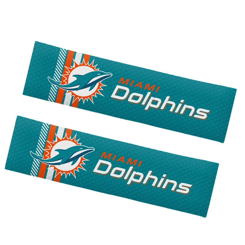 New NFL Miami Dolphins Car Truck Suv Van Rally Seat Belt Pads Covers Set - Изображение 2 из 2