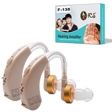 FCS Instant Fit F-138 BTE Hearing Amplifier For Moderate Hearing Loss, Pack of 2