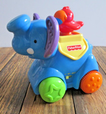 2008 Fisher-Price Amazing Animals Press Go Blue Elephant Music Sounds WORKS