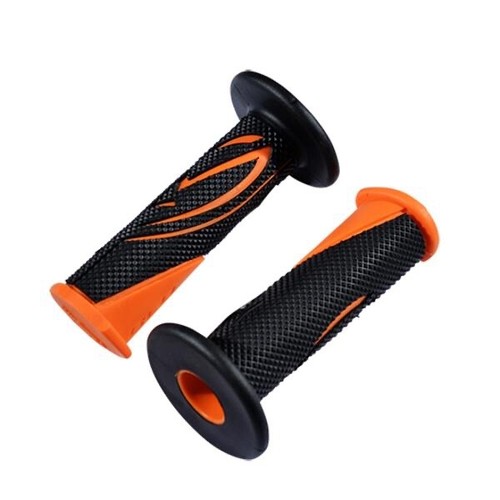 Poignées De Vélo Antidérapantes - 1 Paire Orange/noir - Pour VTT, Vélo De Route - Confort Et Grip Assuré