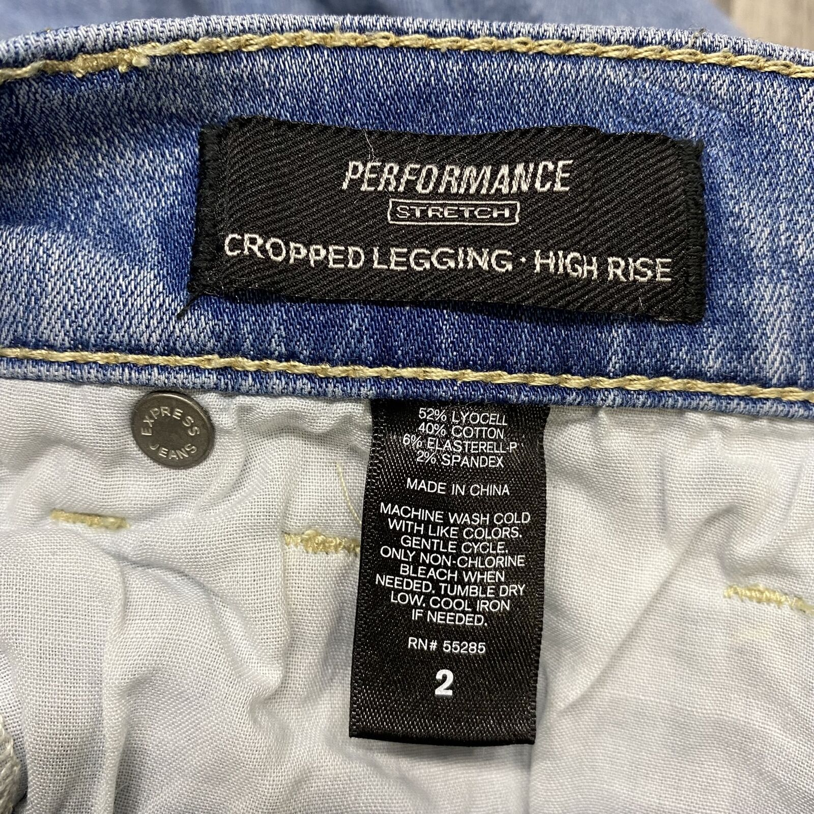 EXPRESS Performance Stretch Cropped Legging Blue … - image 9