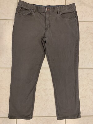 Men's 40x30 Weatherproof Performance Brown Canvas Flat Front Work Outdoor Pants