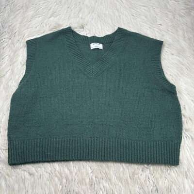 Old Navy Women's L Green Soft Knit Slouchy Layering Sweater Vest