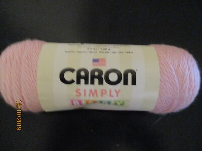 Caron Simply Soft Baby Solid BABY PINK 3.5 oz 100% Acrylic Worst #4  Very Soft