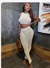 Beige 2pcs womens set