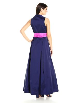 Eliza J Formal Bridesmaid Prom Party Dress Sleeveless Collar Pockets Blue &  Pink | eBay
