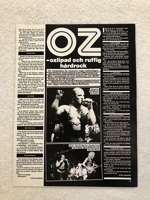 OZ - APE DE MARTINI 1984 Clipping Poster Swedish Music magazine